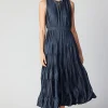 Hot Pleated Sleeveless Maxi Dress Women Maxi Dresses