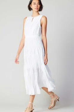 Fashion Pleated Sleeveless Maxi Dress Women Maxi Dresses