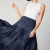 Discount Pleated Tiered Midi Skirt Women Skirts