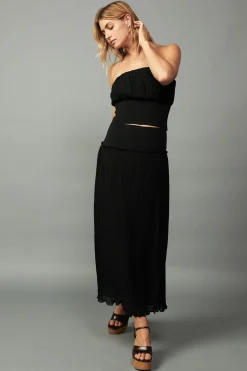 Discount Pleated Tube Top Women Sleeveless Tops