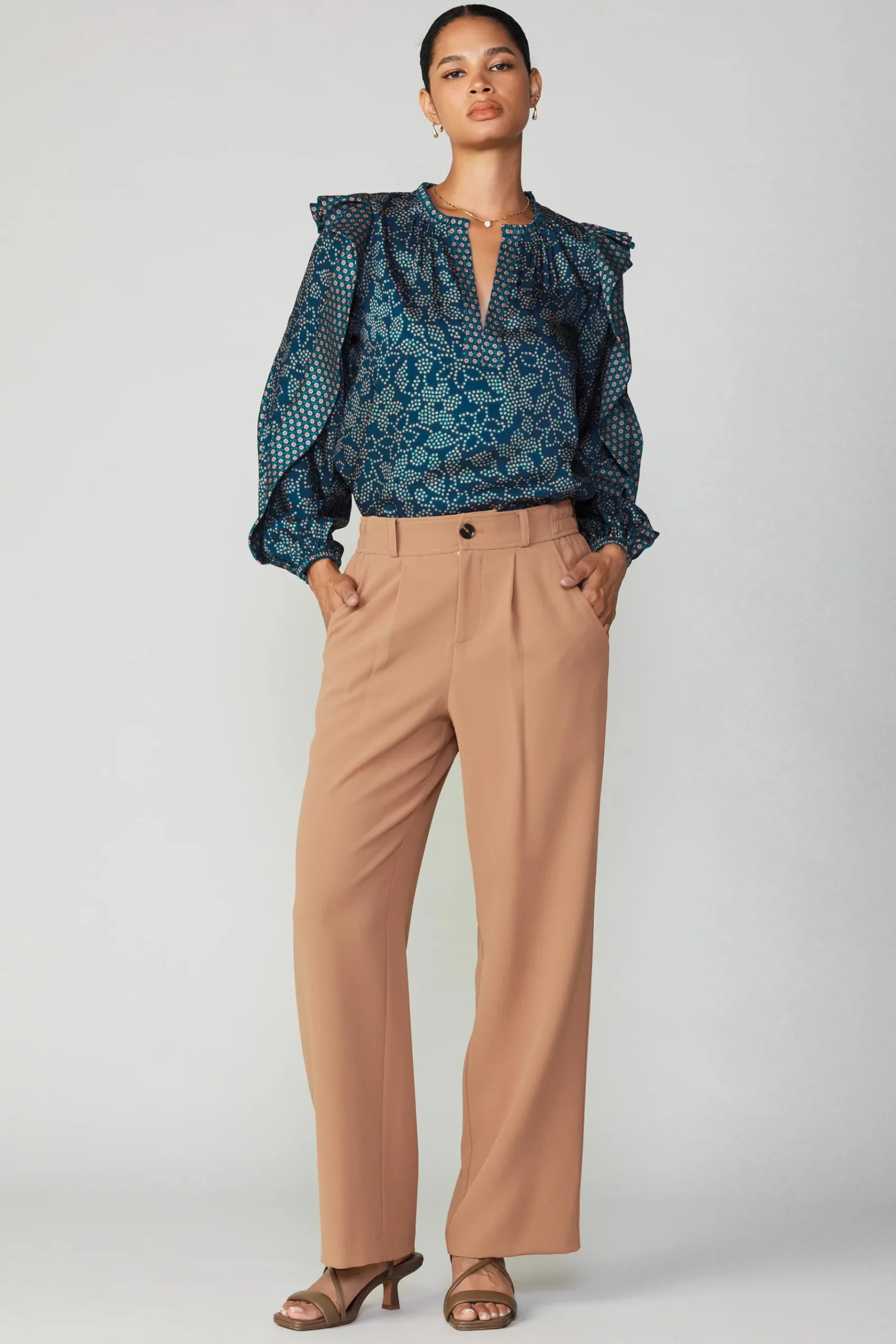 New Pleated Wide Leg Pant Women Pants