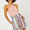 Online Rainbow Striped Shorts Women Shorts