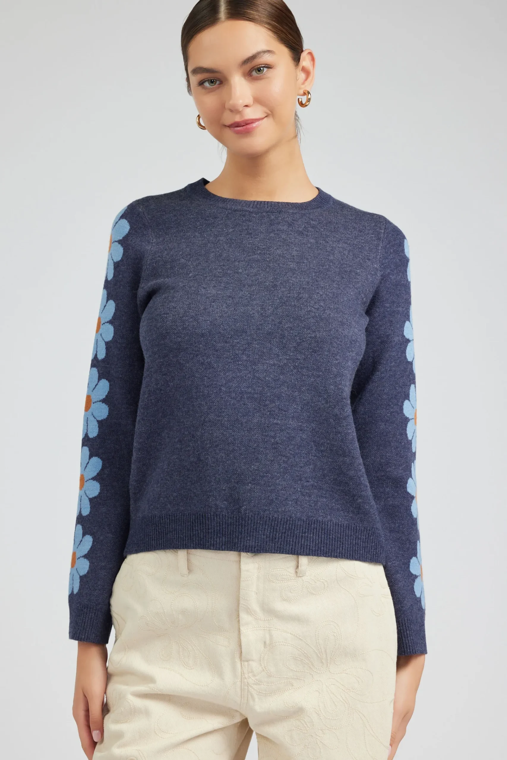 Outlet Retro Daisy Motif Sweater Women Knitwear | Sweaters