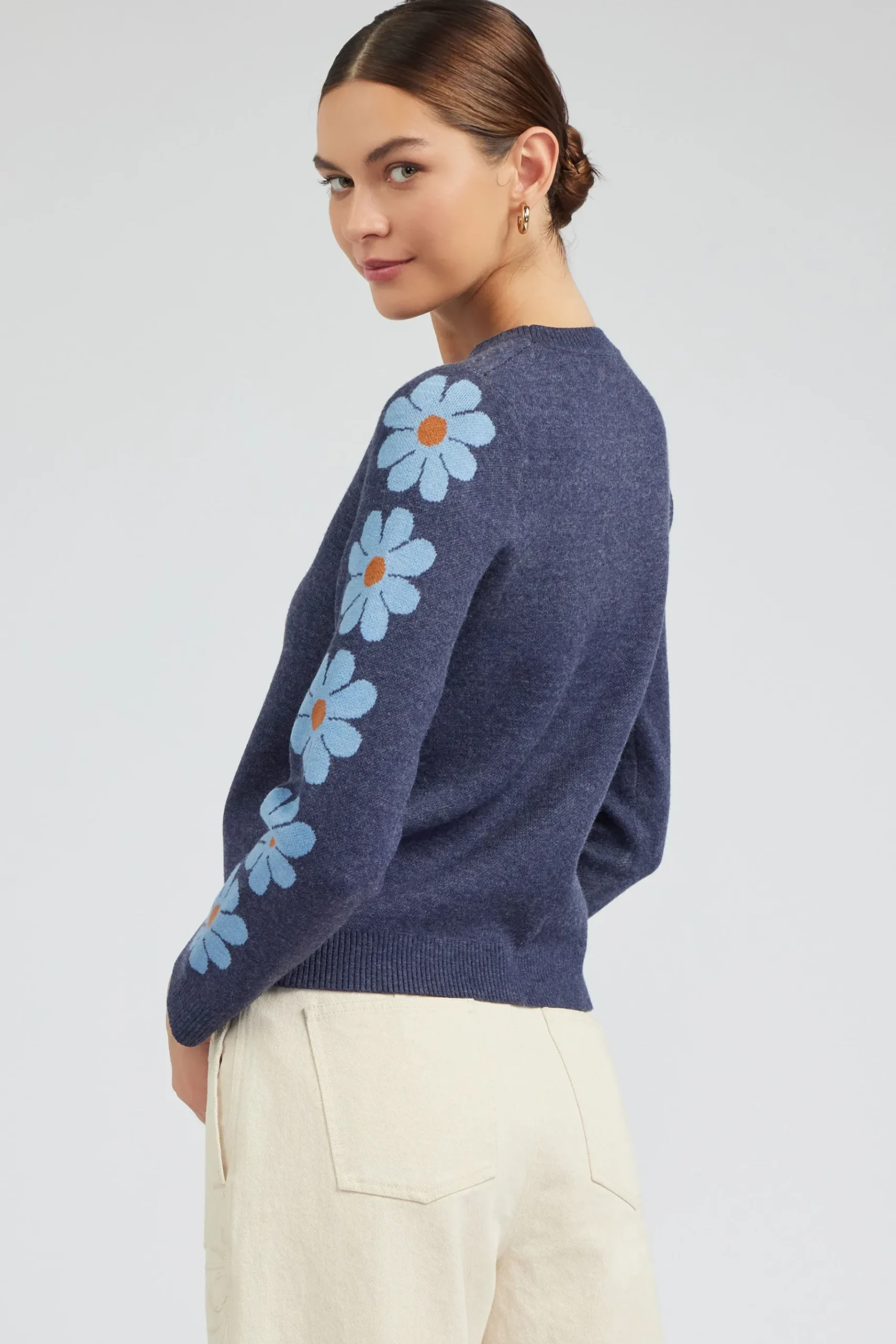 Outlet Retro Daisy Motif Sweater Women Knitwear | Sweaters
