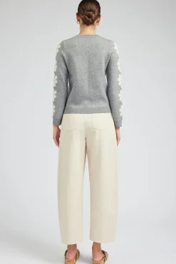 Best Retro Daisy Motif Sweater Women Knitwear | Sweaters