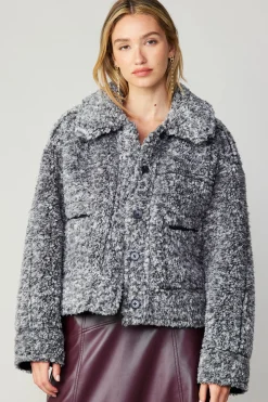 Sale Reversible Vegan Leather Shearling Jacket Women Coats & Jackets