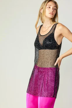 Best Rhinestone Mesh Tunic Women Accessories