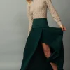 Outlet Ribbed Waist Midi Skirt Women Skirts