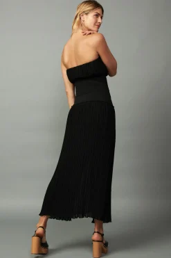 New Ribbed Waist Midi Skirt Women Skirts