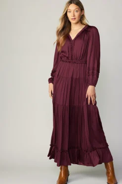 Best Ruffle Trim Maxi Dress Women Maxi Dresses