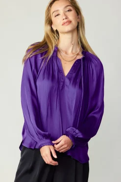 Discount Ruffled Cuff Blouse Women Long Sleeve Tops