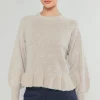 Clearance Ruffled Hem Sweater Women Knitwear | Sweaters