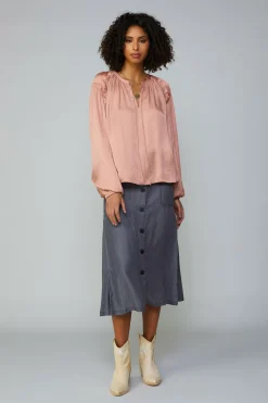 New Ruffled Shoulder Blouse Women Long Sleeve Tops