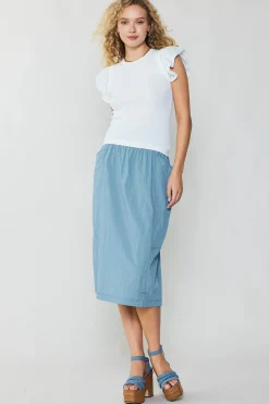 Clearance Ruffled Shoulder Knit Tank Women Knitwear | Sleeveless Tops