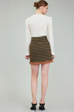 Online Ruffled Shoulder Top Women Knitwear | Long Sleeve Tops