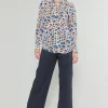 Discount Sapphire Cenote Print Shirt Women Long Sleeve Tops