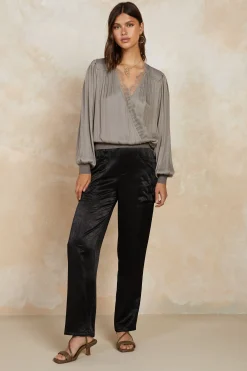 Online Satin Straight Leg Pants Women Pants