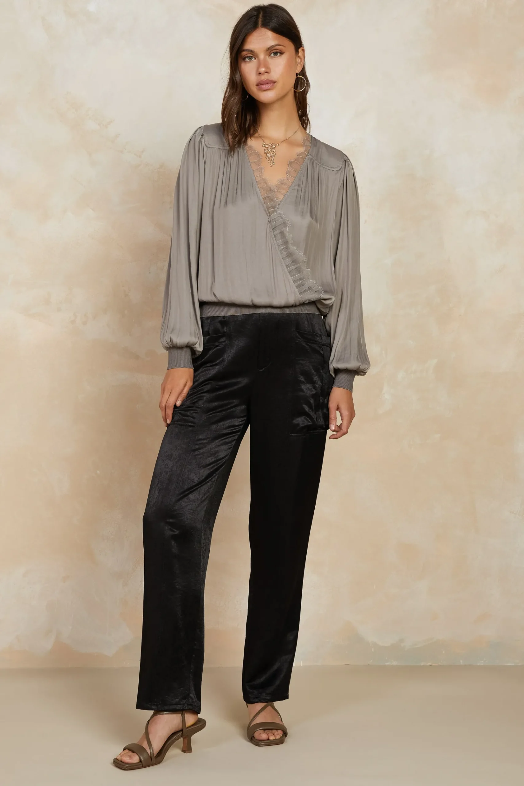 Online Satin Straight Leg Pants Women Pants