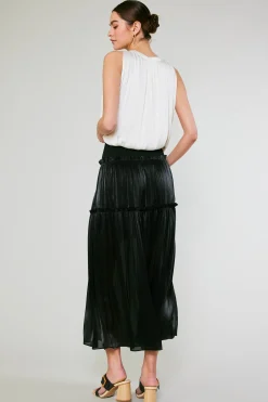 Fashion Satin Weave Maxi Skirt Women Skirts