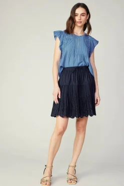 Sale Scallop Eyelet Skirt Women Skirts