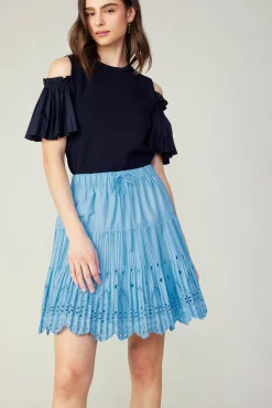 Best Scallop Eyelet Skirt Women Skirts