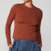 Fashion Scalloped Knit Top Women Long Sleeve Tops | Sweaters