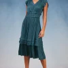 Best Sereia Pleated Midi Dress Women Midi Dresses