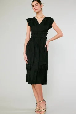 Online Sereia Pleated Midi Dress Women Midi Dresses