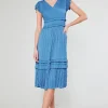 Sale Sereia Pleated Midi Dress Women Midi Dresses