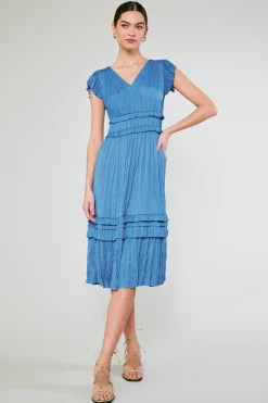 Sale Sereia Pleated Midi Dress Women Midi Dresses