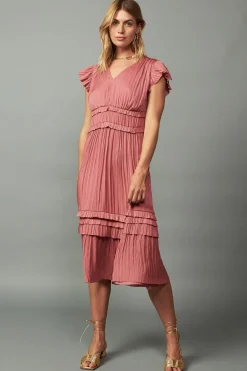 Outlet Sereia Pleated Midi Dress Women Midi Dresses