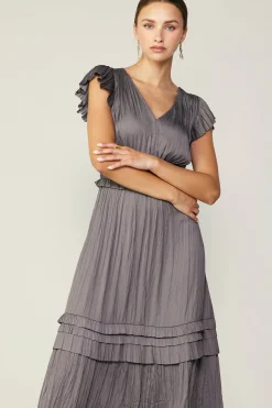 Best Sereia Pleated Midi Dress Women Midi Dresses