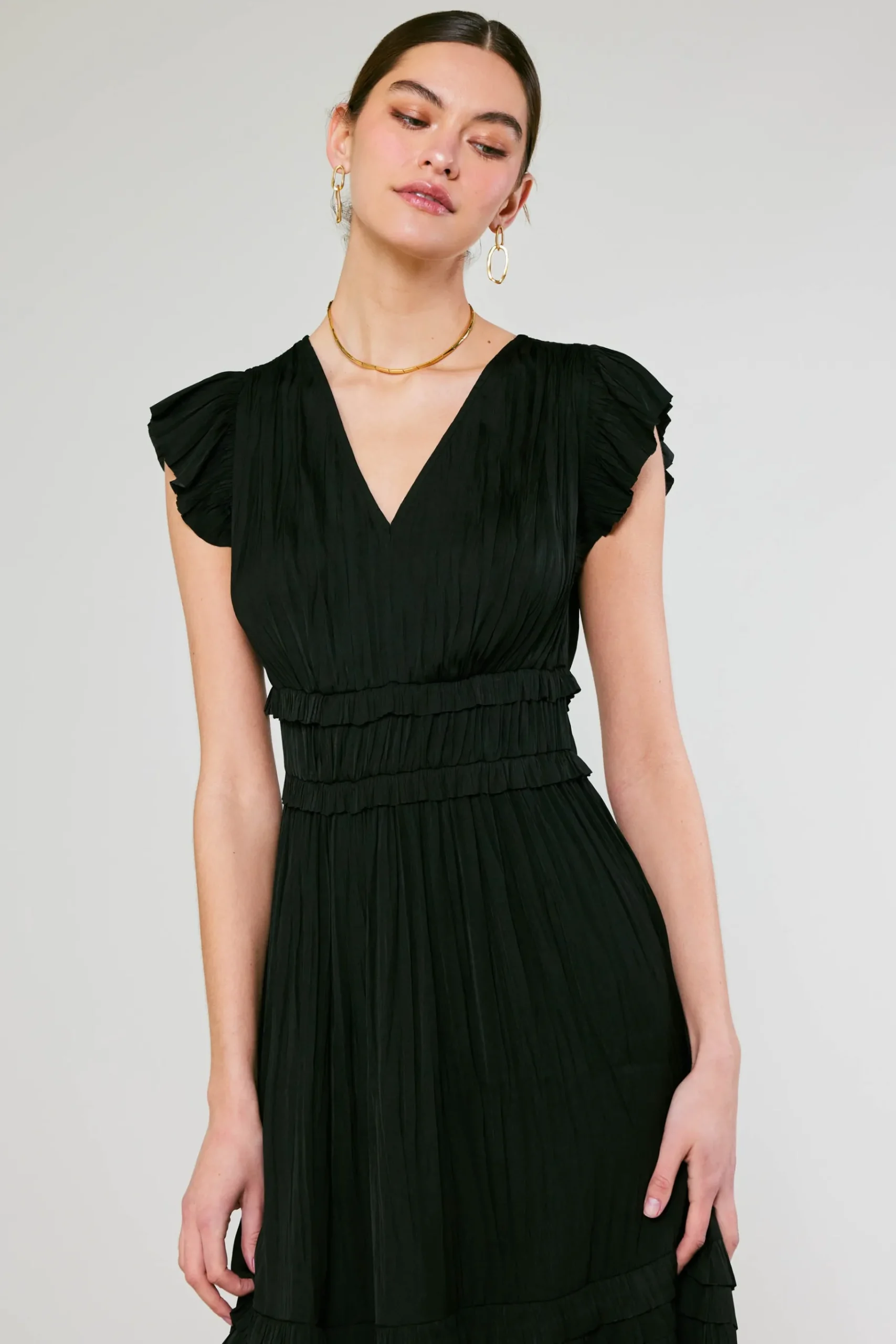 Online Sereia Pleated Midi Dress Women Midi Dresses