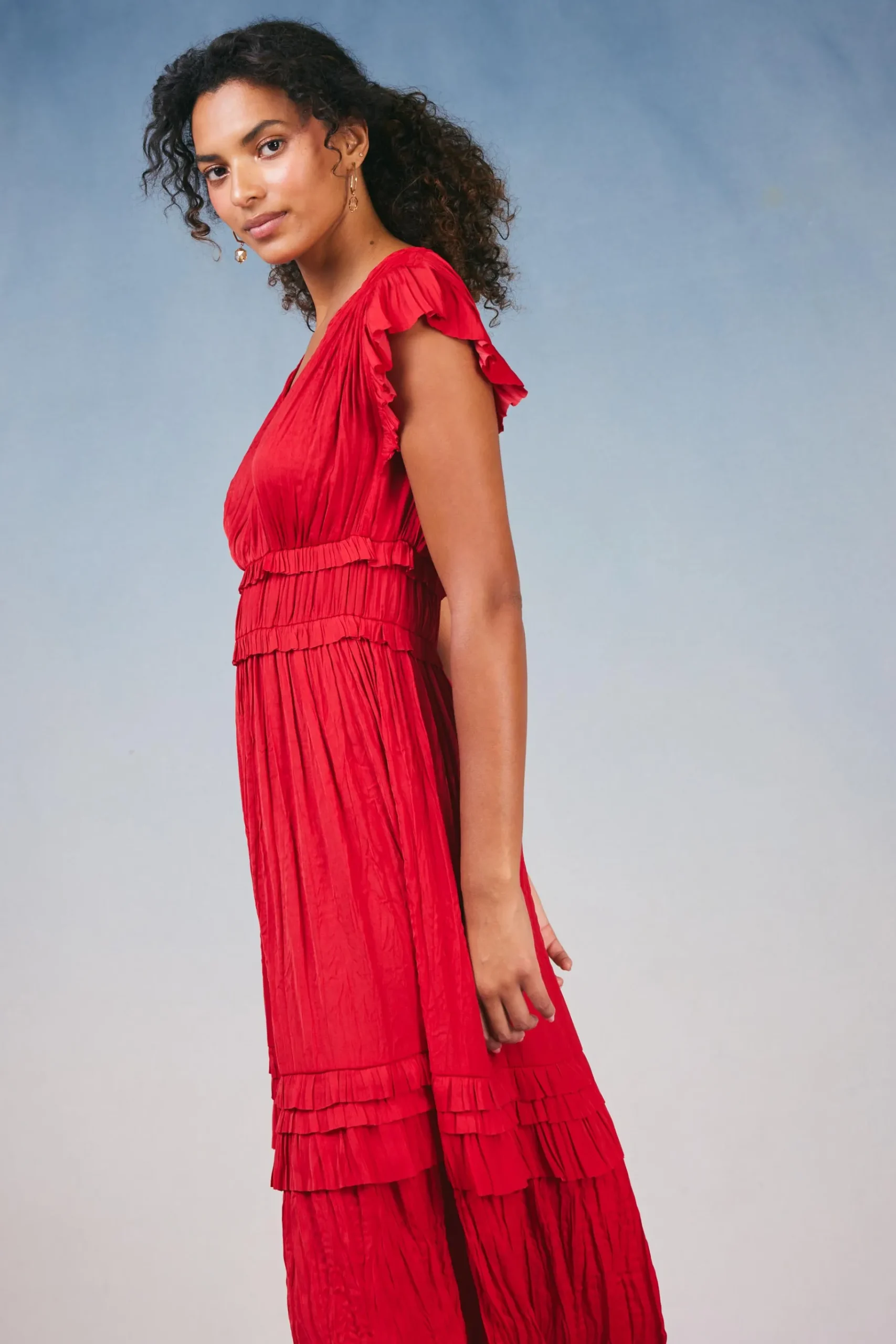 Best Sereia Pleated Midi Dress Women Midi Dresses