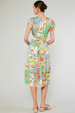 Hot Sereia Pleated Midi Dress Women Midi Dresses