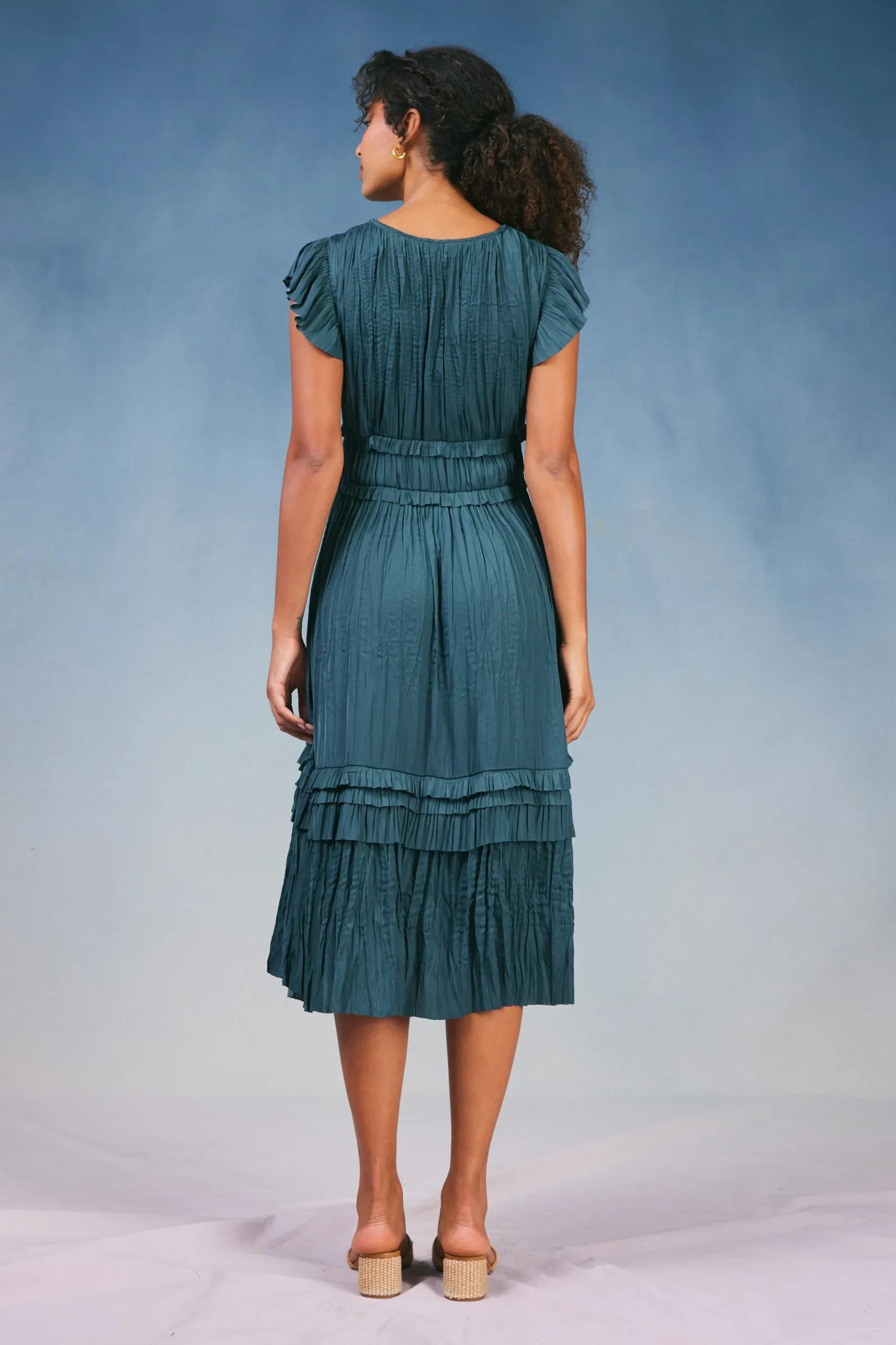 Best Sereia Pleated Midi Dress Women Midi Dresses