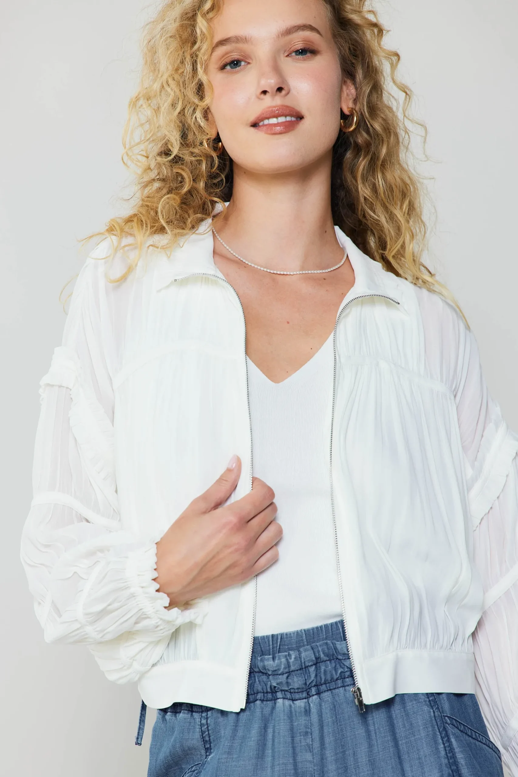 New Shirred Sleeve Jacket Women Coats & Jackets