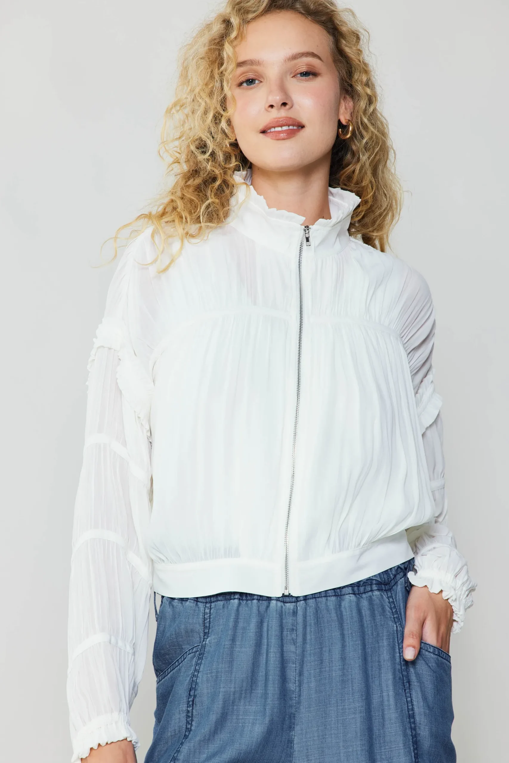 New Shirred Sleeve Jacket Women Coats & Jackets