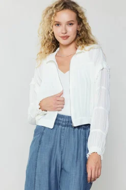 New Shirred Sleeve Jacket Women Coats & Jackets