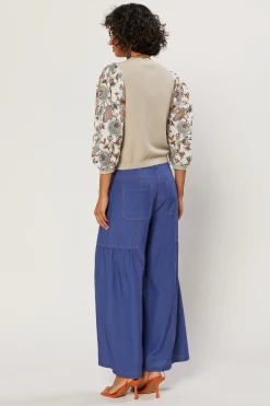 Sale Shirred Wide Leg Pants Women Pants