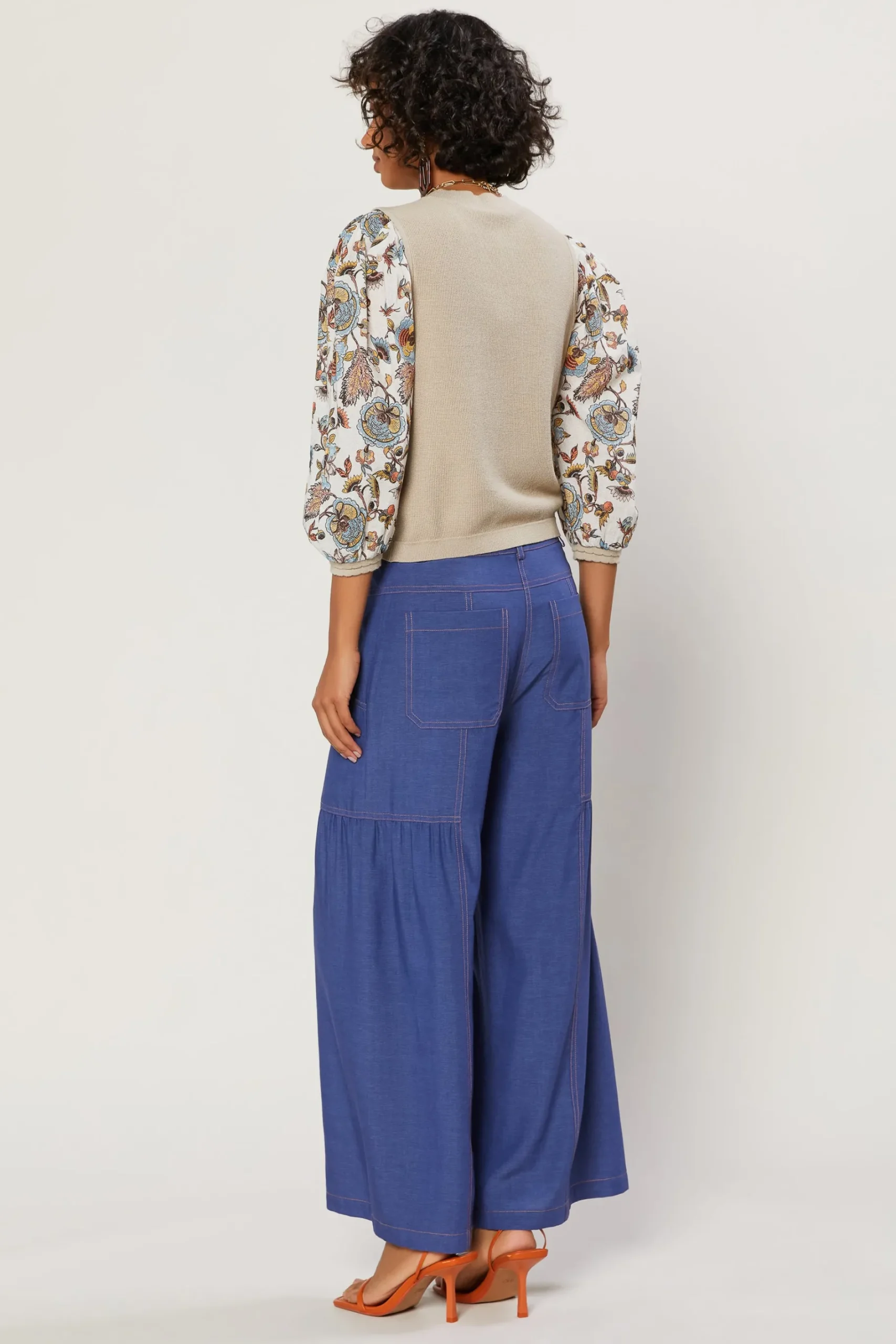 Sale Shirred Wide Leg Pants Women Pants