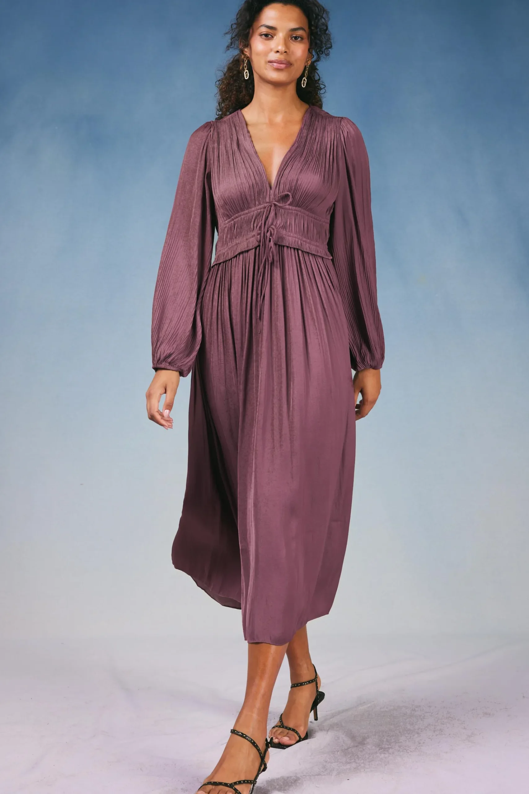 Hot Sidonie Pleated Maxi Dress Women Maxi Dresses