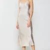 Sale Silk Bias Midi Dress Women Midi Dresses