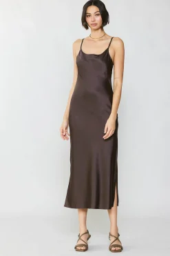 Sale Silk Bias Midi Dress Women Midi Dresses