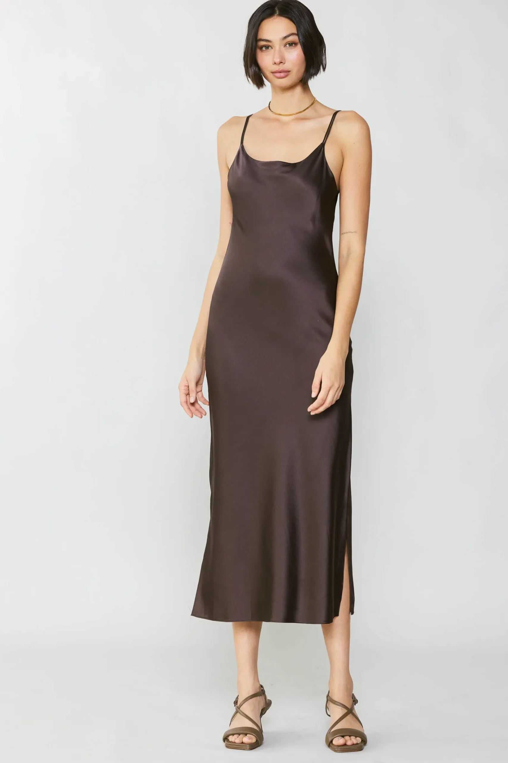 Sale Silk Bias Midi Dress Women Midi Dresses