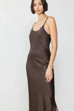 Sale Silk Bias Midi Dress Women Midi Dresses