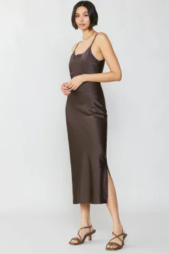Sale Silk Bias Midi Dress Women Midi Dresses