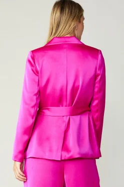 New Silky Belted Blazer Women Coats & Jackets