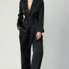 Online Silky Pintucked Trousers Women Pants