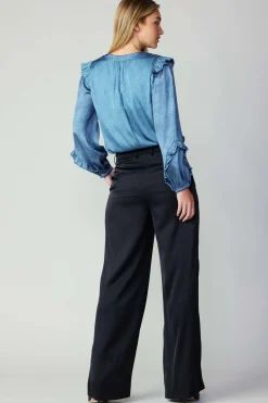 Online Silky Pintucked Trousers Women Pants